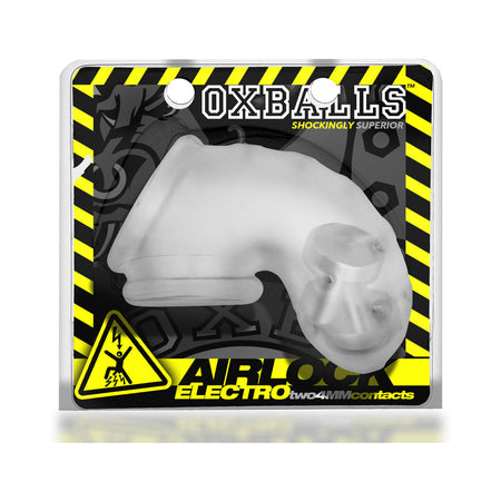 OxBalls Airlock Electro Air-Lite Vented Chastity Clear Ice - Zateo Joy