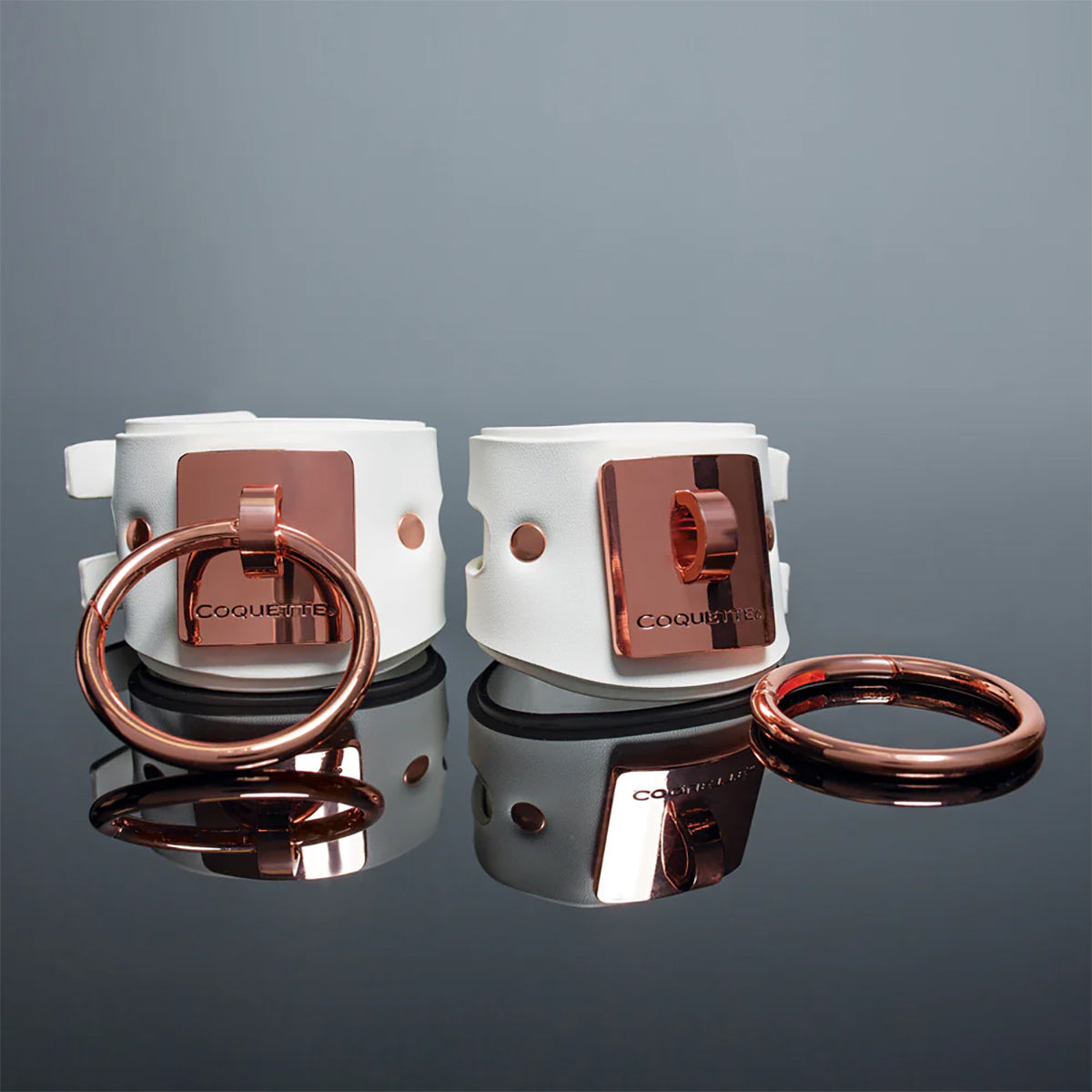 Coquette Pleasure Collection Cuffs White - Zateo Joy