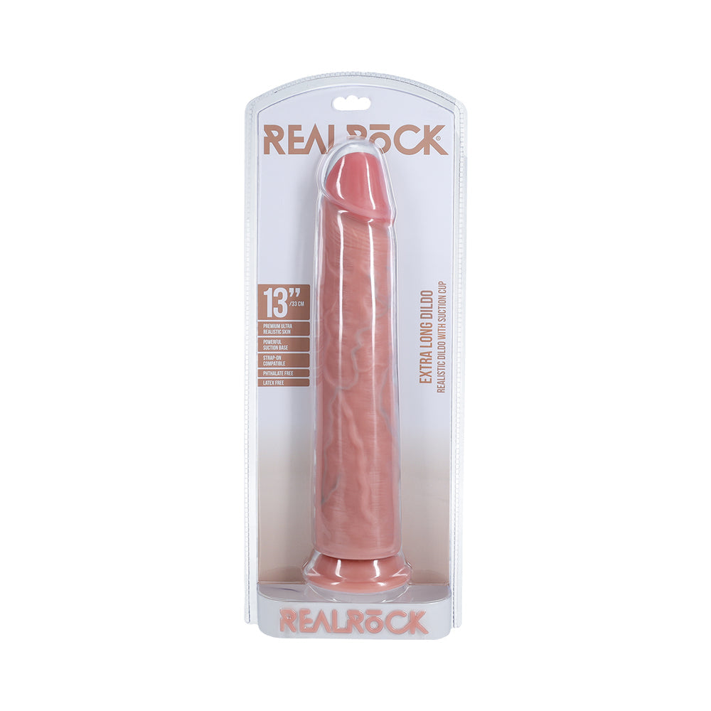 RealRock Extra Long 13 in. Dildo Beige - Zateo Joy