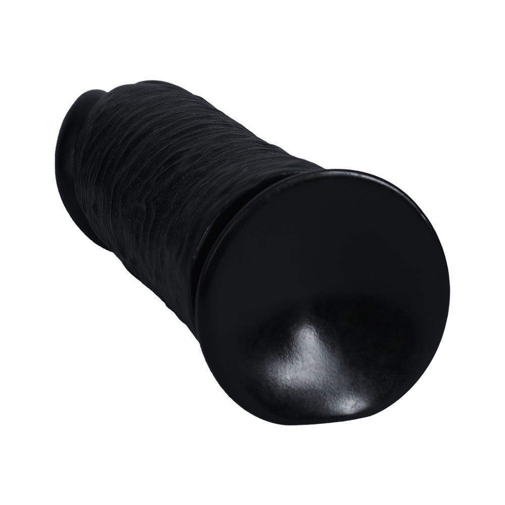 RealRock Extra Thick 10 in. Dildo Black - Zateo Joy