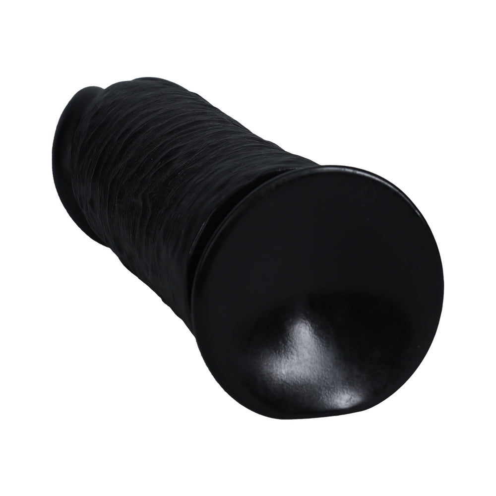 RealRock Extra Thick 10 in. Dildo Black - Zateo Joy