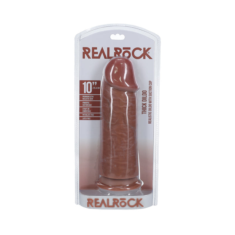 RealRock Extra Thick 10 in. Dildo Tan - Zateo Joy