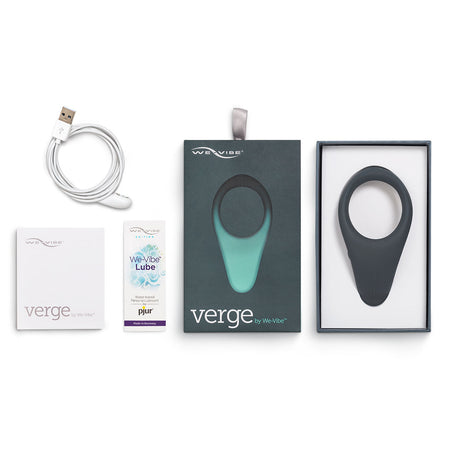 We-Vibe Verge Rechargeable Vibrating Perineum Stimulator Cockring Slate - Zateo Joy