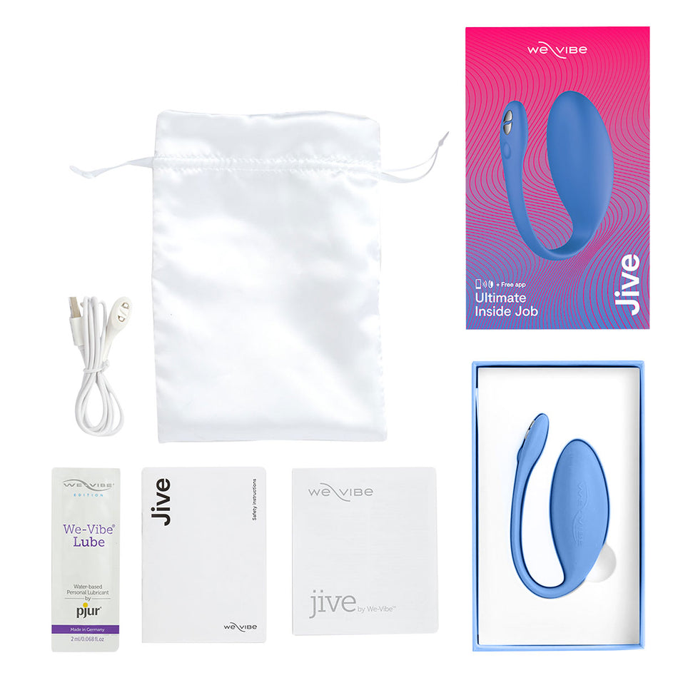 We-Vibe Jive Rechargeable Silicone Wearable Bluetooth Egg Vibrator Blue - Zateo Joy