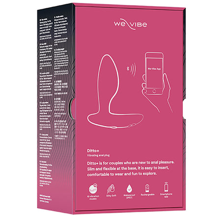 We-Vibe Ditto+ Rechargeable Remote-Controlled Silicone Vibrating Anal Plug Cosmic Pink - Zateo Joy