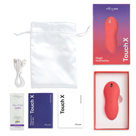 We-Vibe Touch X Rechargeable Silicone Lay-On Vibrator & Massager Crave Coral - Zateo Joy