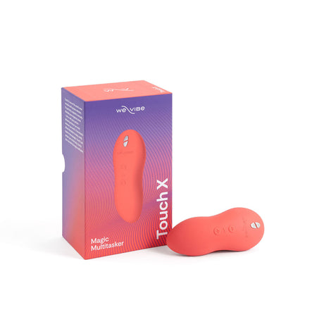 We-Vibe Touch X Rechargeable Silicone Lay-On Vibrator & Massager Crave Coral - Zateo Joy