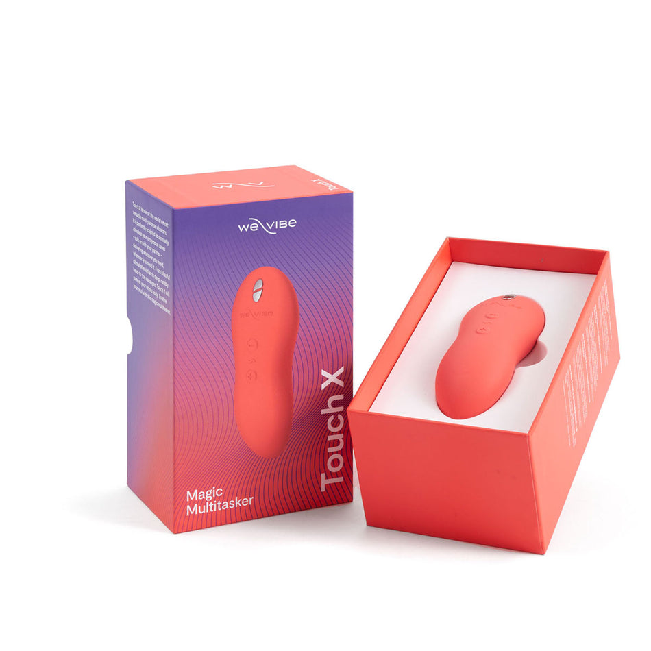 We-Vibe Touch X Rechargeable Silicone Lay-On Vibrator & Massager Crave Coral - Zateo Joy