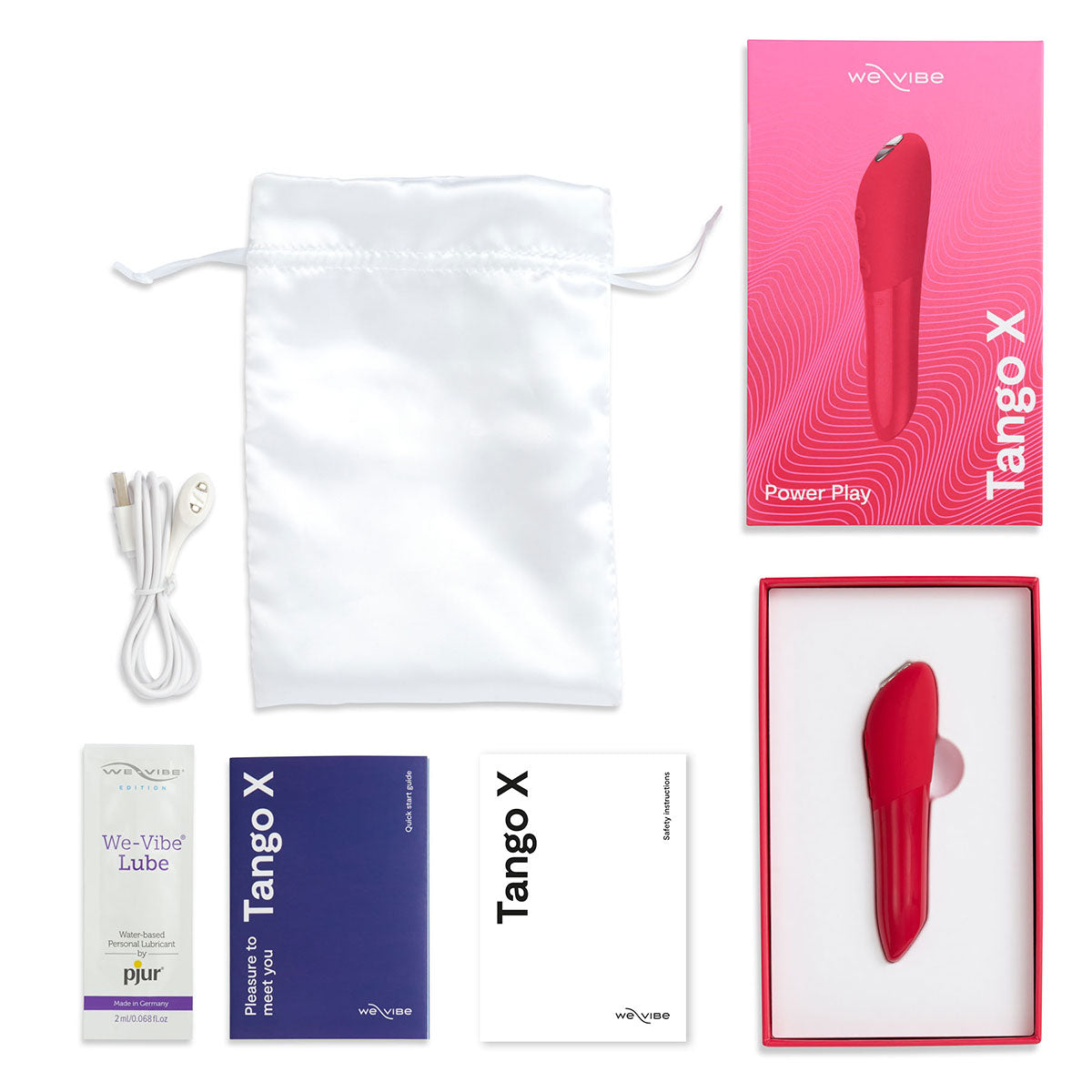 We-Vibe Tango X Rechargeable Silicone Intense Bullet Vibrator Cherry Red - Zateo Joy