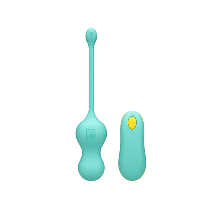 ROMP Cello Rechargeable Remote-Controlled Silicone G-Spot Egg Vibrator Light Teal - Zateo Joy