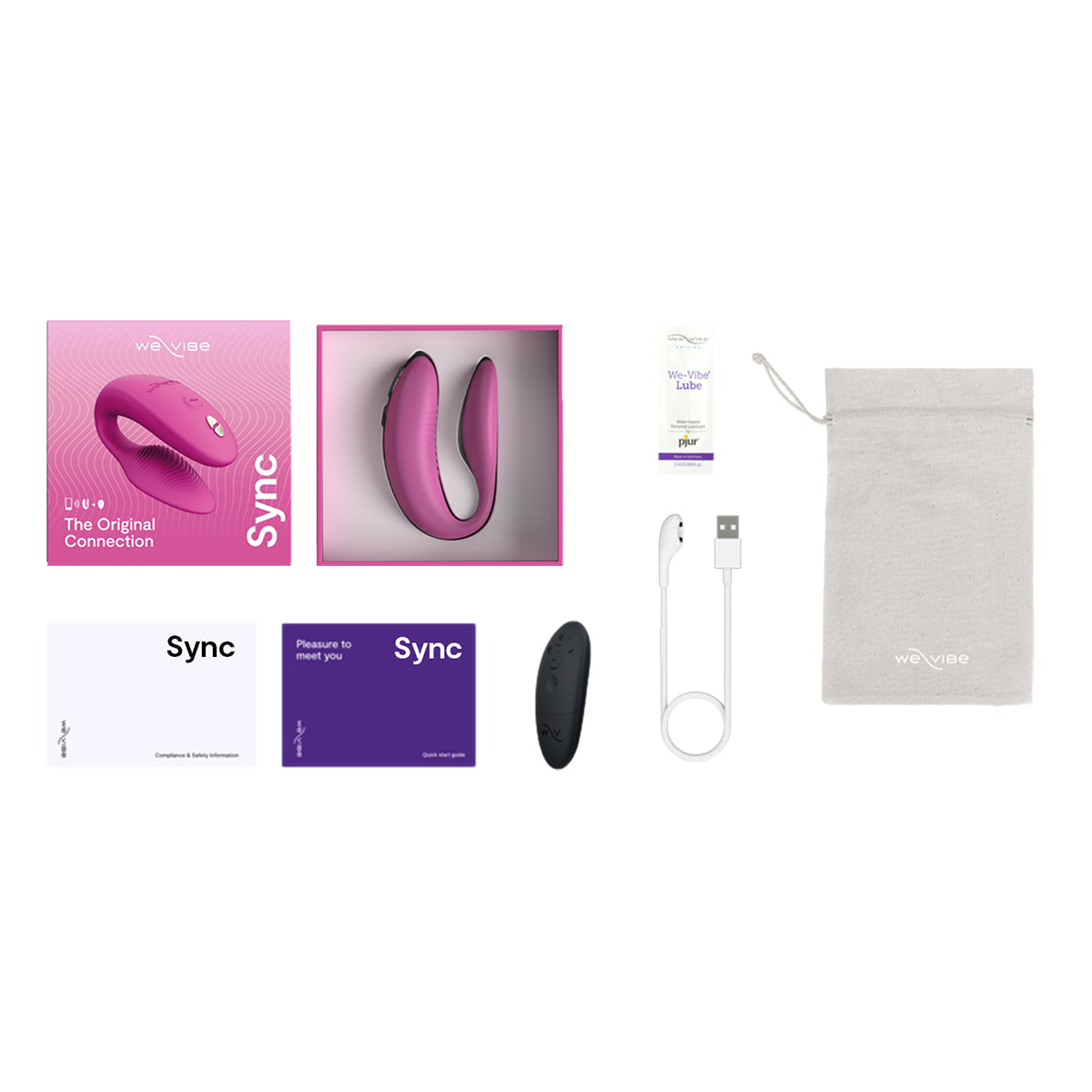 We-Vibe Sync 2 Rechargeable Silicone Couples Vibrator Rose - Zateo Joy