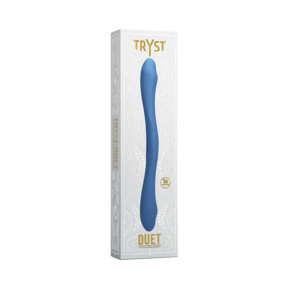 Tryst Duet Double Ended Vibrator with Wireless Remote Periwinkle - Zateo Joy