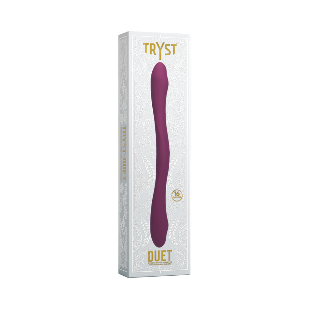 Tryst Duet Double Ended Vibrator with Wireless Remote Berry - Zateo Joy