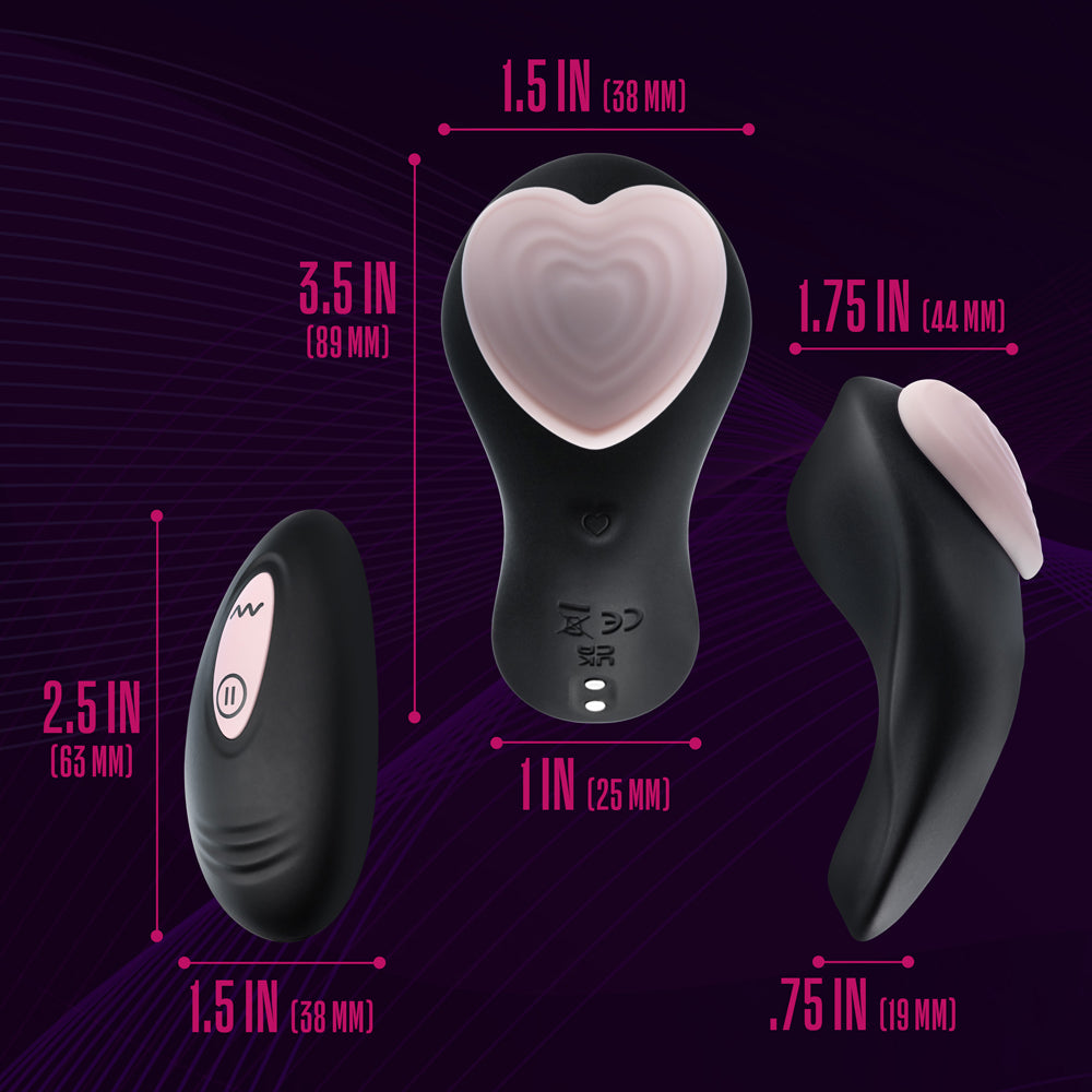 Temptasia Heartbeat Panty Vibe with Remote Pink - Zateo Joy