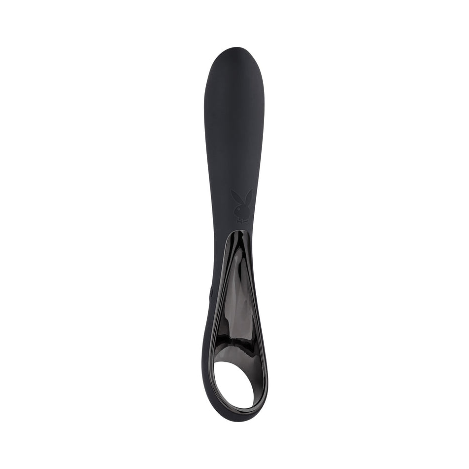 Playboy Ollo Rechargeable Silicone Vibrator with Ring Handle 2 AM - Zateo Joy