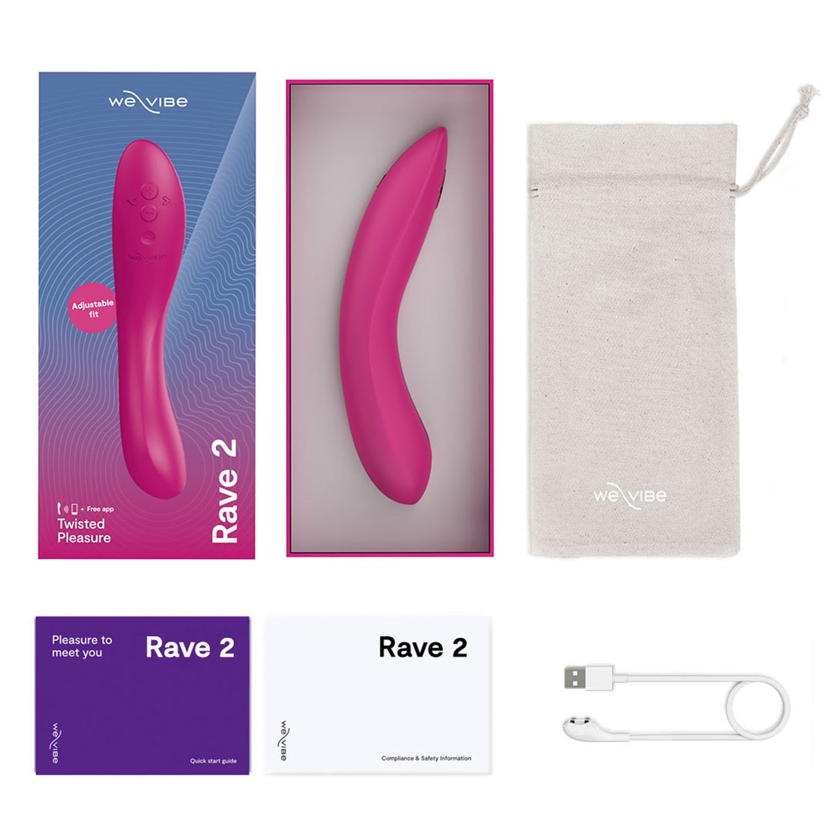 We-Vibe Rave 2 G-Spot Fuchsia - Zateo Joy