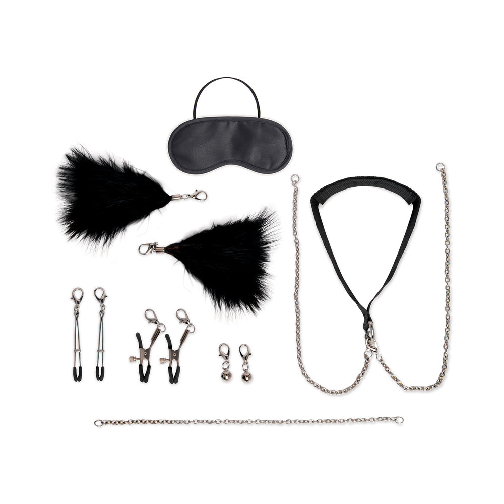 Lux Fetish Interchangeable Collar & Nipple Clips 12-Piece Set - Zateo Joy