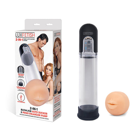 Lux Fetish 2-in-1 Blowjob Auto Sucker and Penis Enlarger Pump - Zateo Joy