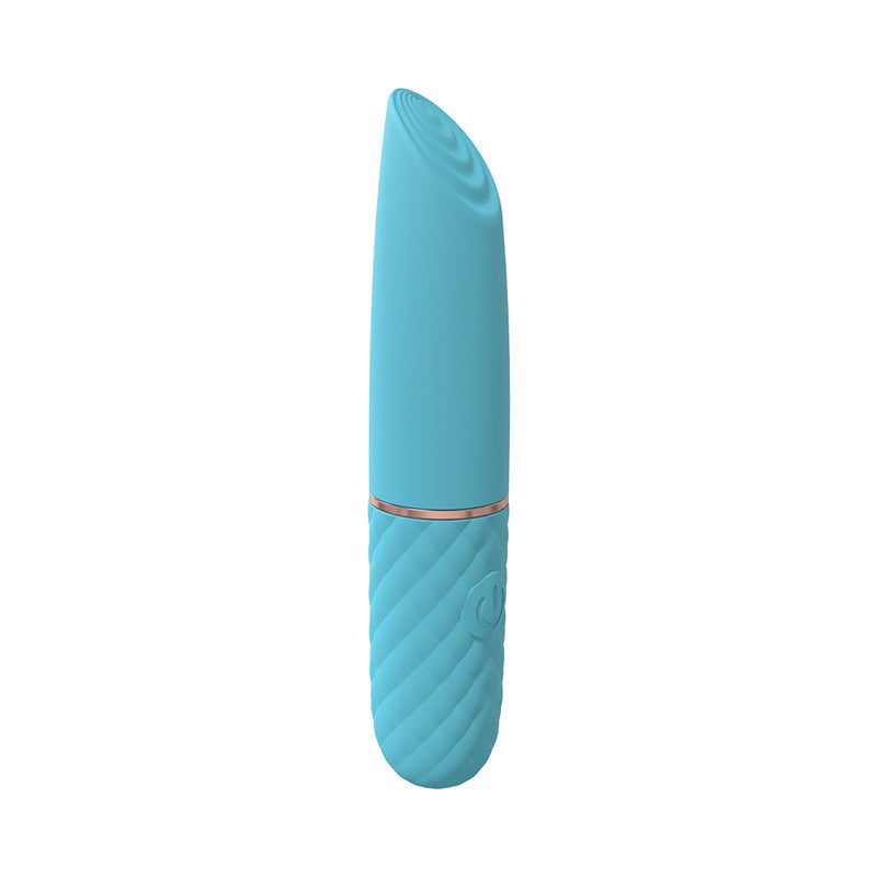 LoveLine Beso 10 Speed Vibrating Mini-Lipstick Silicone Rechargeable Waterproof Blue - Zateo Joy