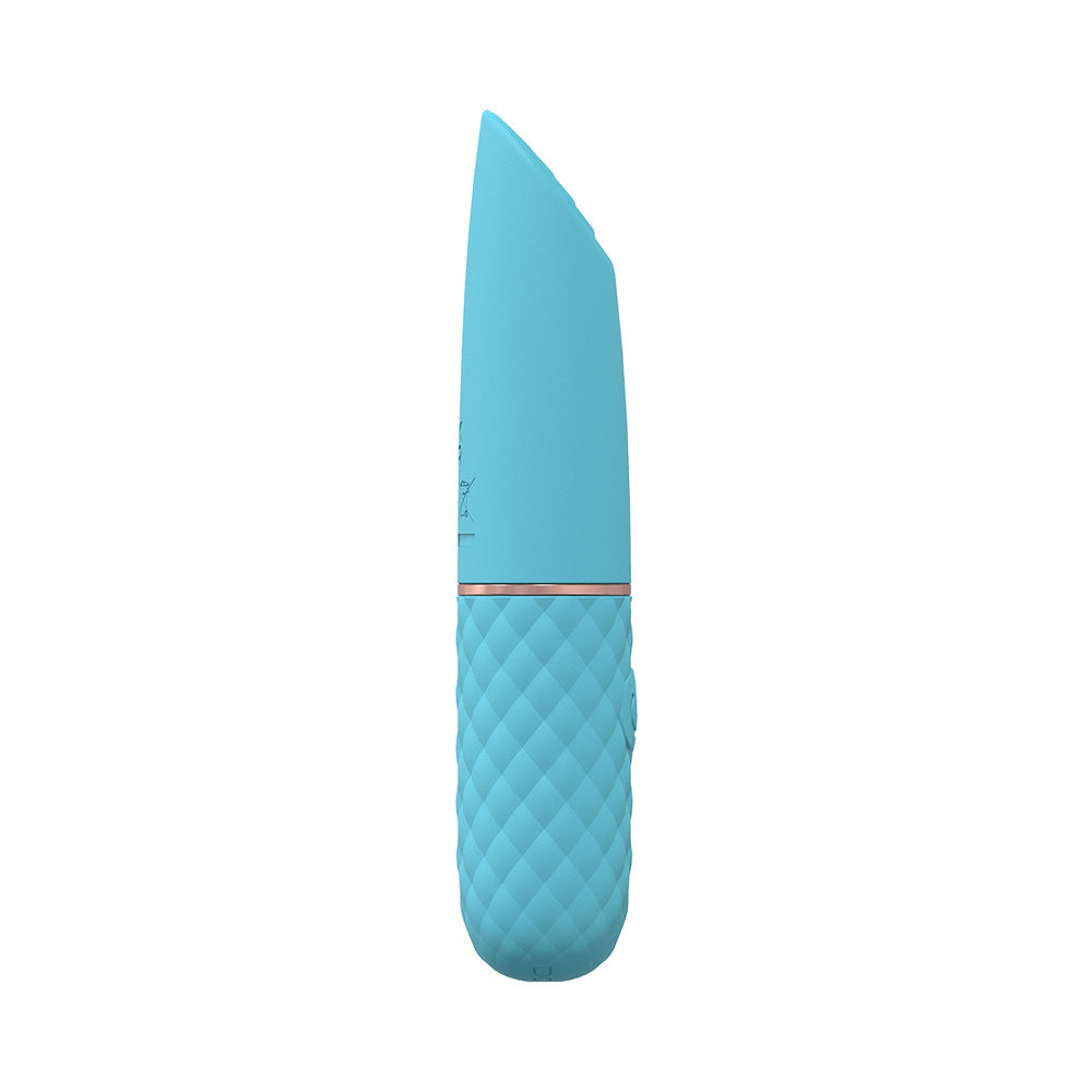 LoveLine Beso 10 Speed Vibrating Mini-Lipstick Silicone Rechargeable Waterproof Blue - Zateo Joy