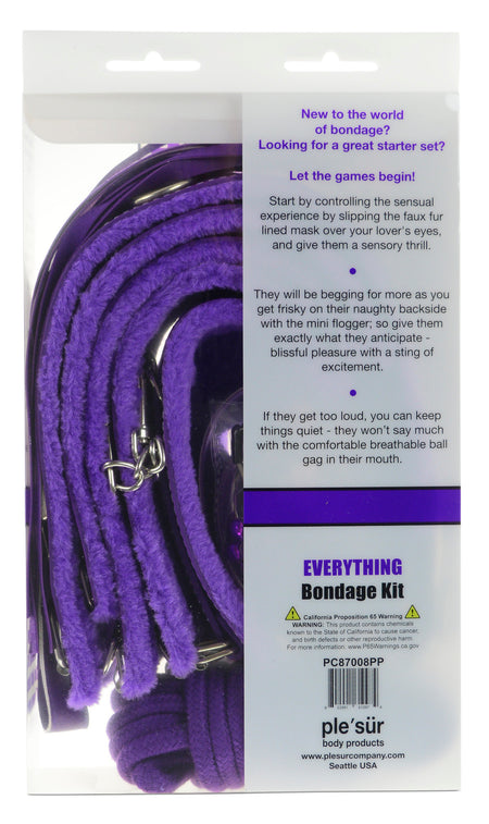 Ple'sur 12-Piece Everything Bondage Kit Purple - Zateo Joy