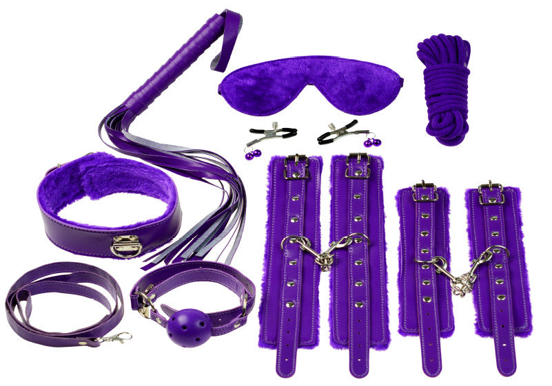 Ple'sur 12-Piece Everything Bondage Kit Purple - Zateo Joy