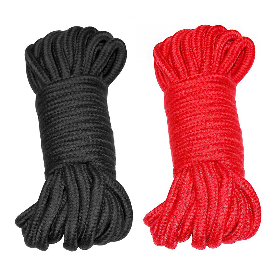 Shibari Soft Bondage Rope 2pk - Black & Red - Zateo Joy