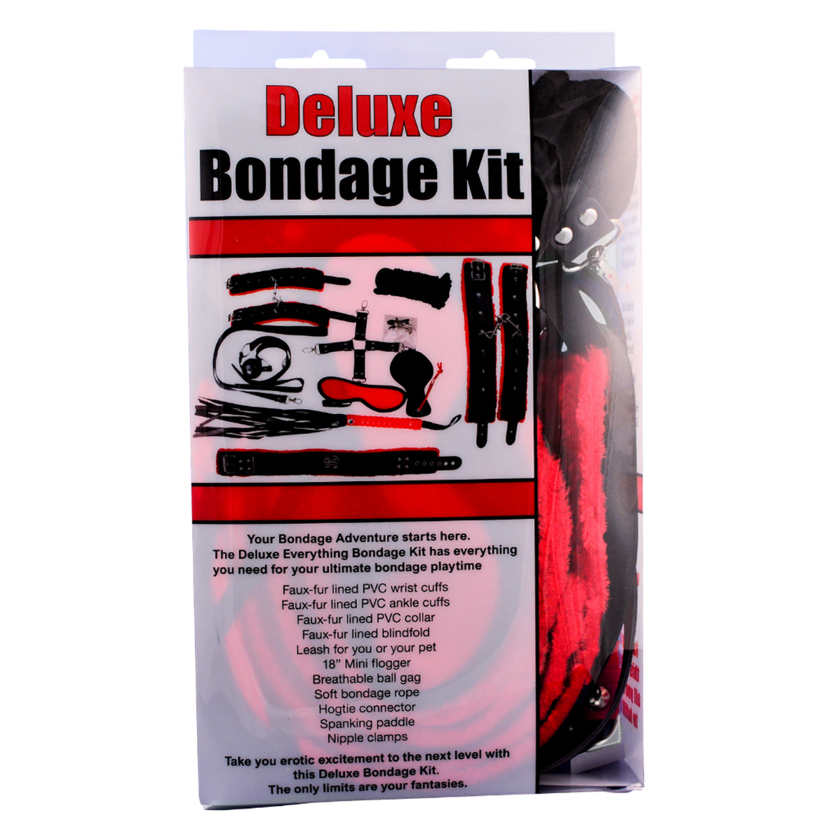 Everything Bondage 14pc Deluxe Kit - Red - Zateo Joy