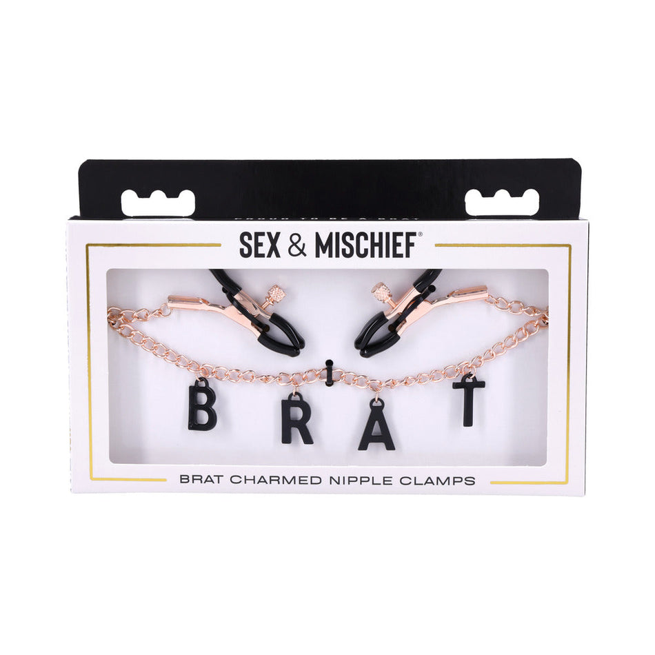 Sportsheets Sex & Mischief Brat Charmed Nipple Clamps - Zateo Joy