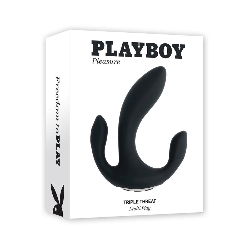 Playboy Triple Threat Rechargeable Come Hither Vibe Silicone 2AM - Zateo Joy