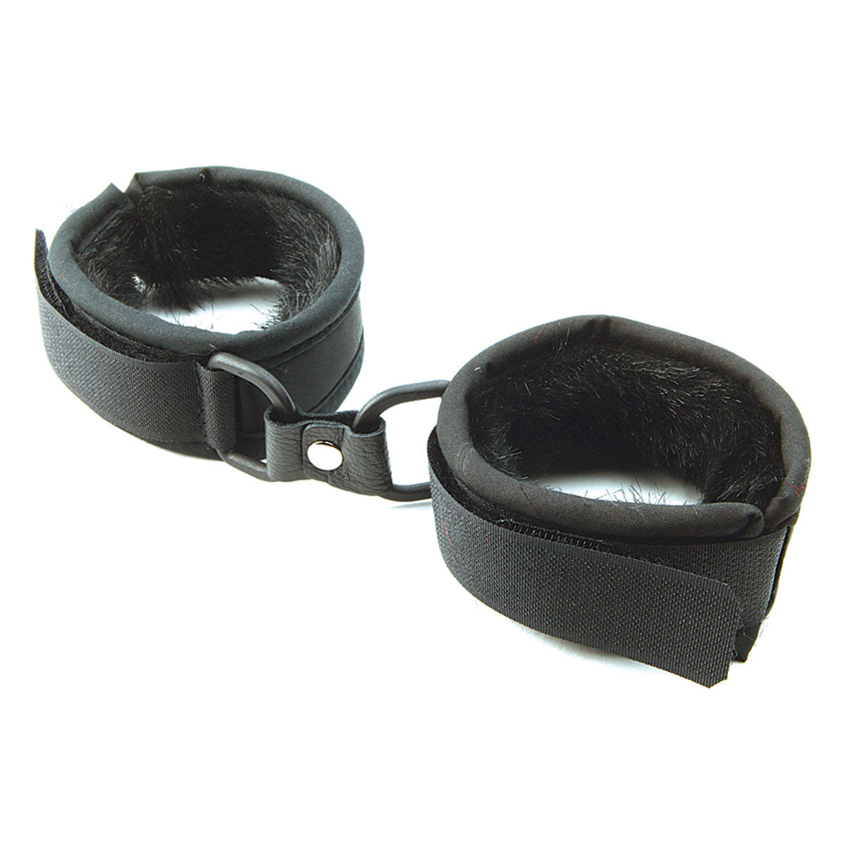 Mink Faux Fur Handcuffs - Black - Zateo Joy