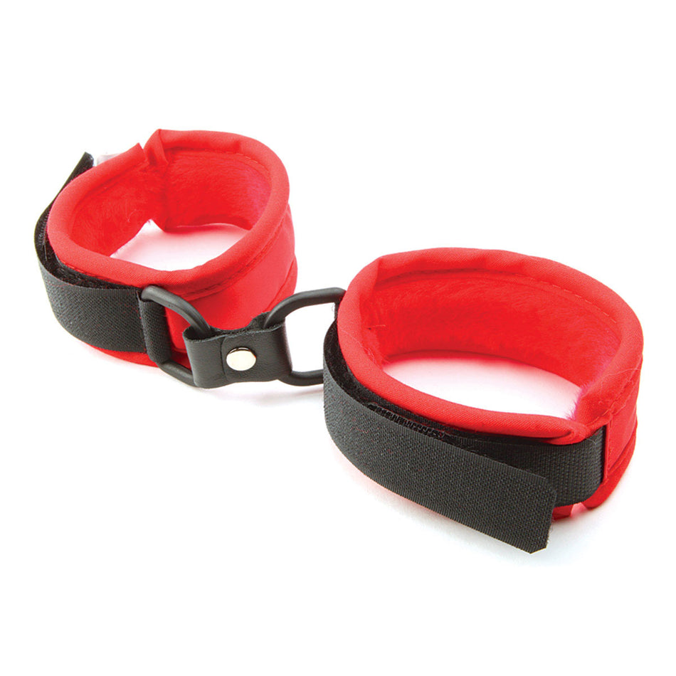 Mink Faux Fur Handcuffs - Red - Zateo Joy