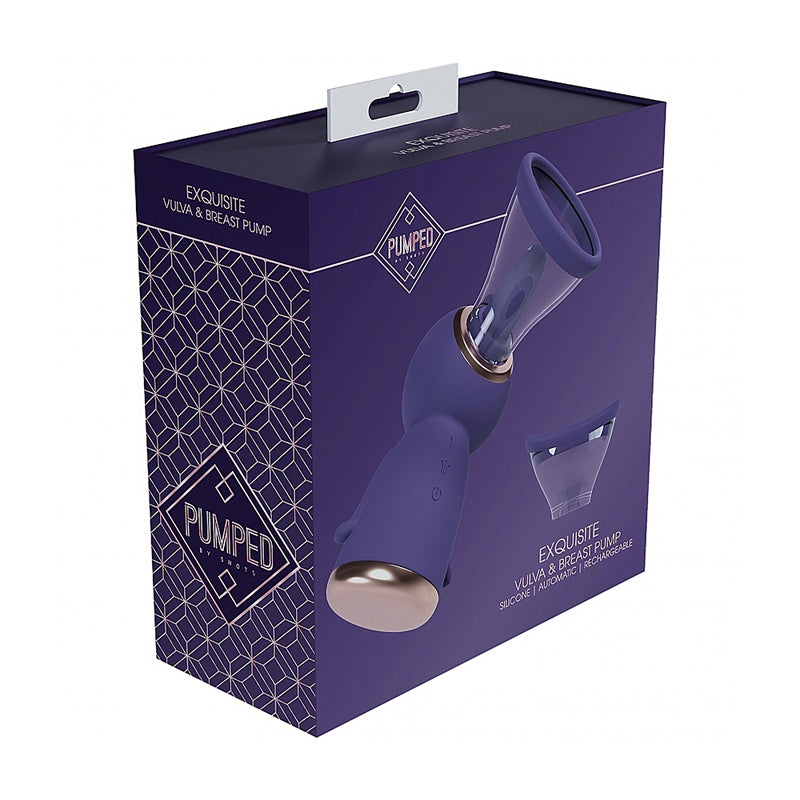 Pumped Exquisite Automatic Rechargeable Vulva & Breast Pump Purple - Zateo Joy