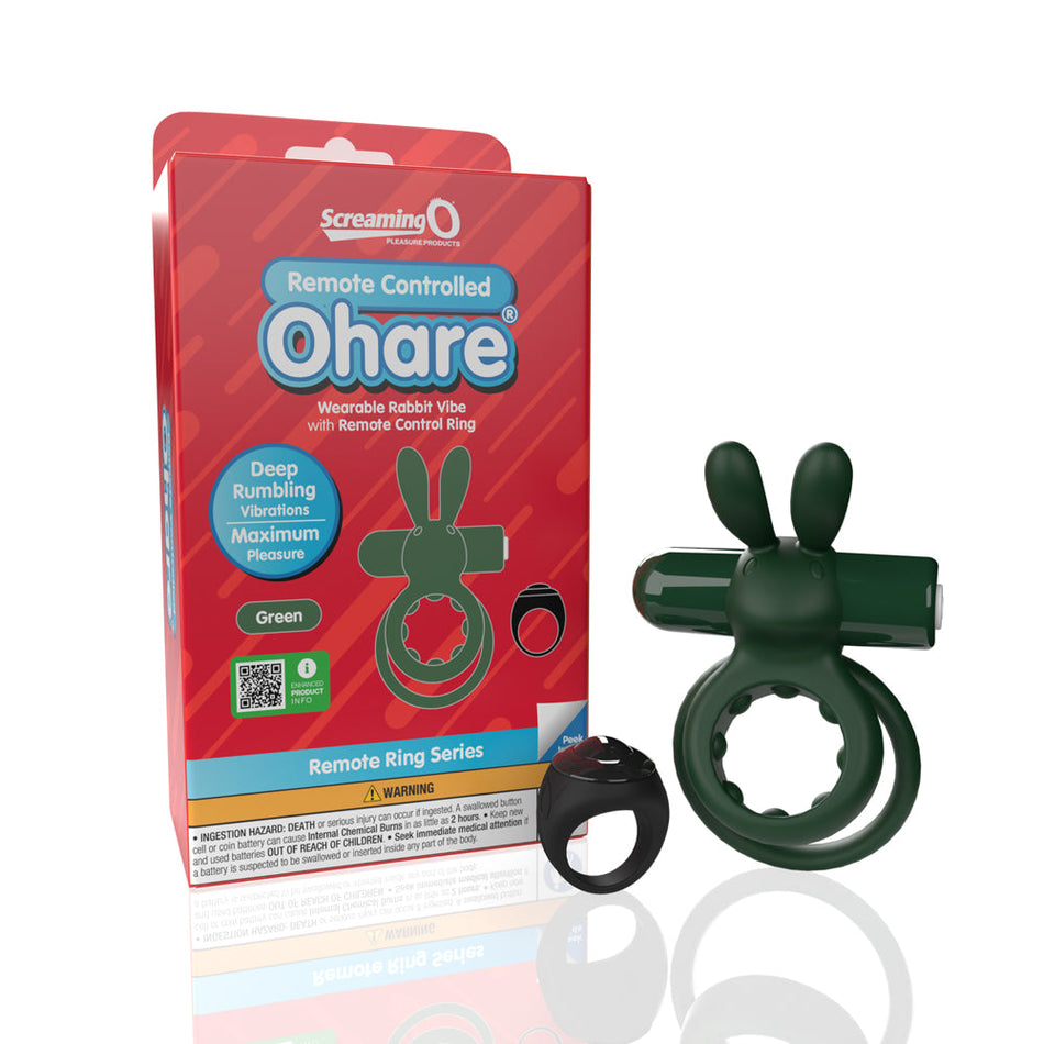 Screaming O Remote Controlled Ohare Vibrating Ring Green - Zateo Joy