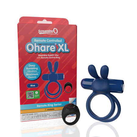 Screaming O Remote Controlled Ohare XL Vibrating Ring Blue - Zateo Joy