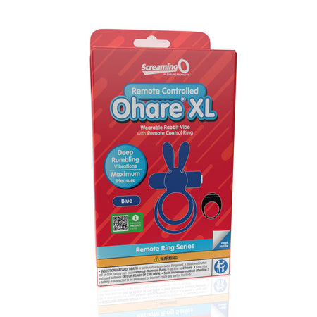 Screaming O Remote Controlled Ohare XL Vibrating Ring Blue - Zateo Joy