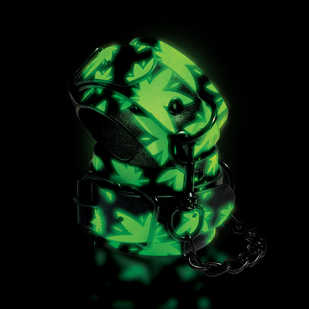 Stoner Vibes Chronic Collection Glow in the Dark Wrist Cuffs - Zateo Joy