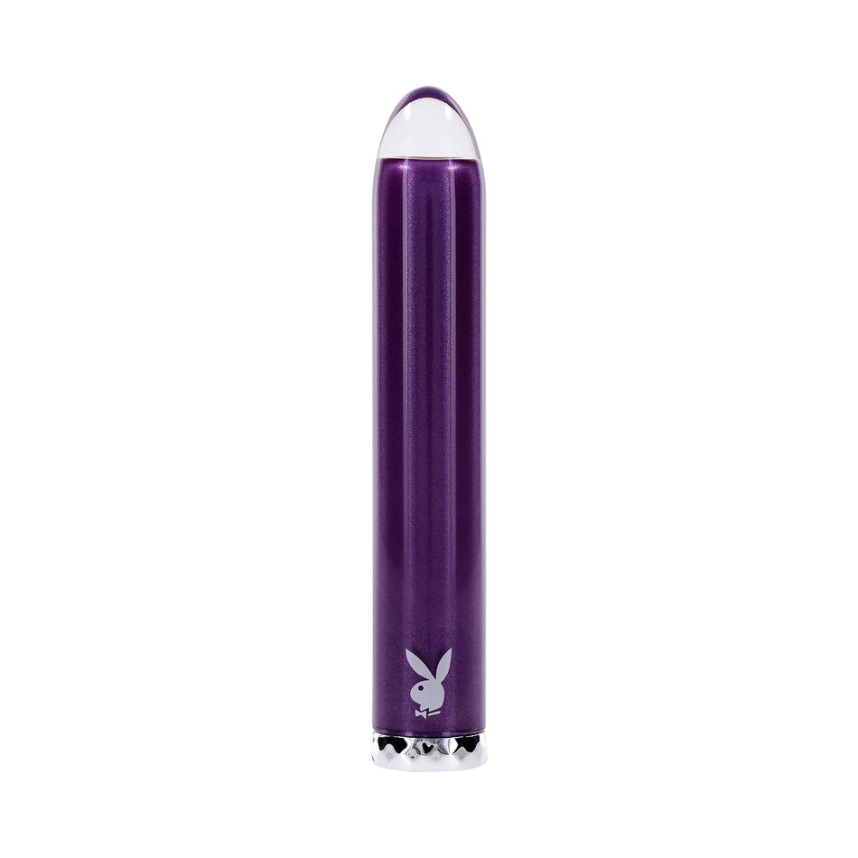 Playboy Amethyst Rechargeble Vibrating Glass Vibe Purple