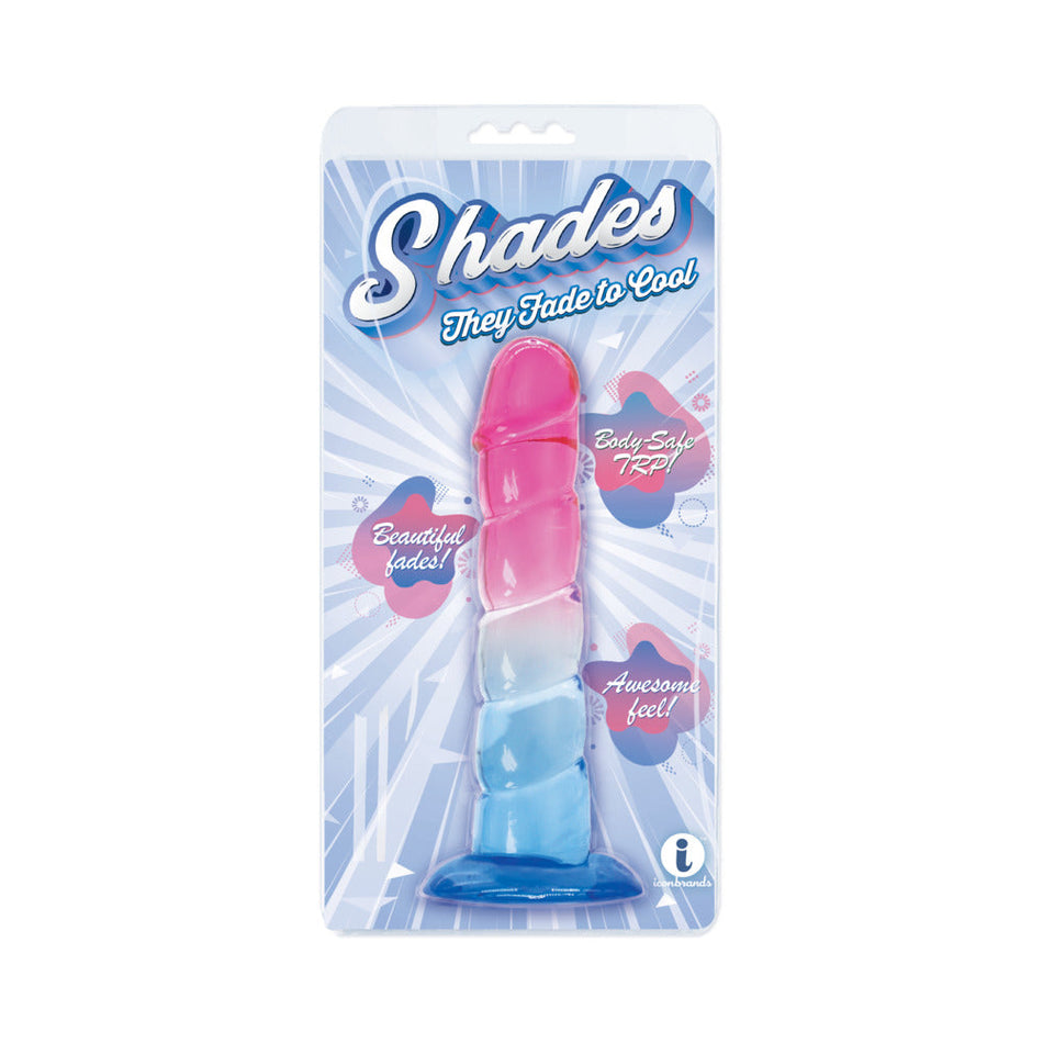 Shades Swirl 7.5 in. Dildo Pink/Blue