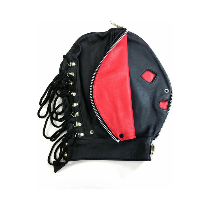 Rouge Leather Fly Trap Mask Black/Red