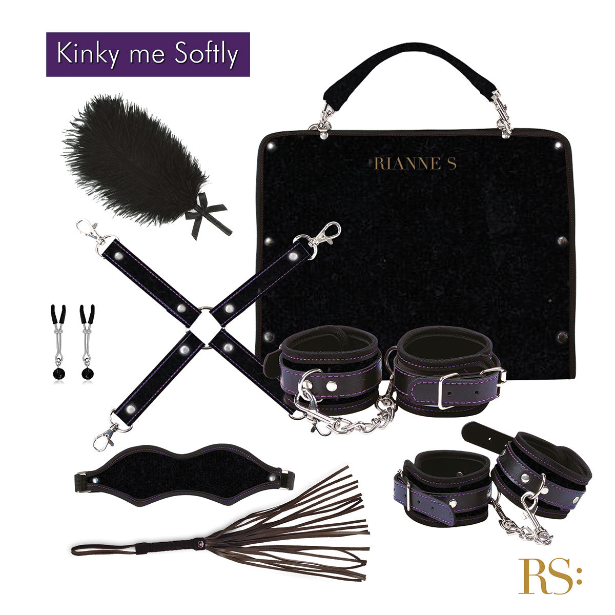 Rianne S Kinky Me Softly Bondage Kit - Black - Zateo Joy