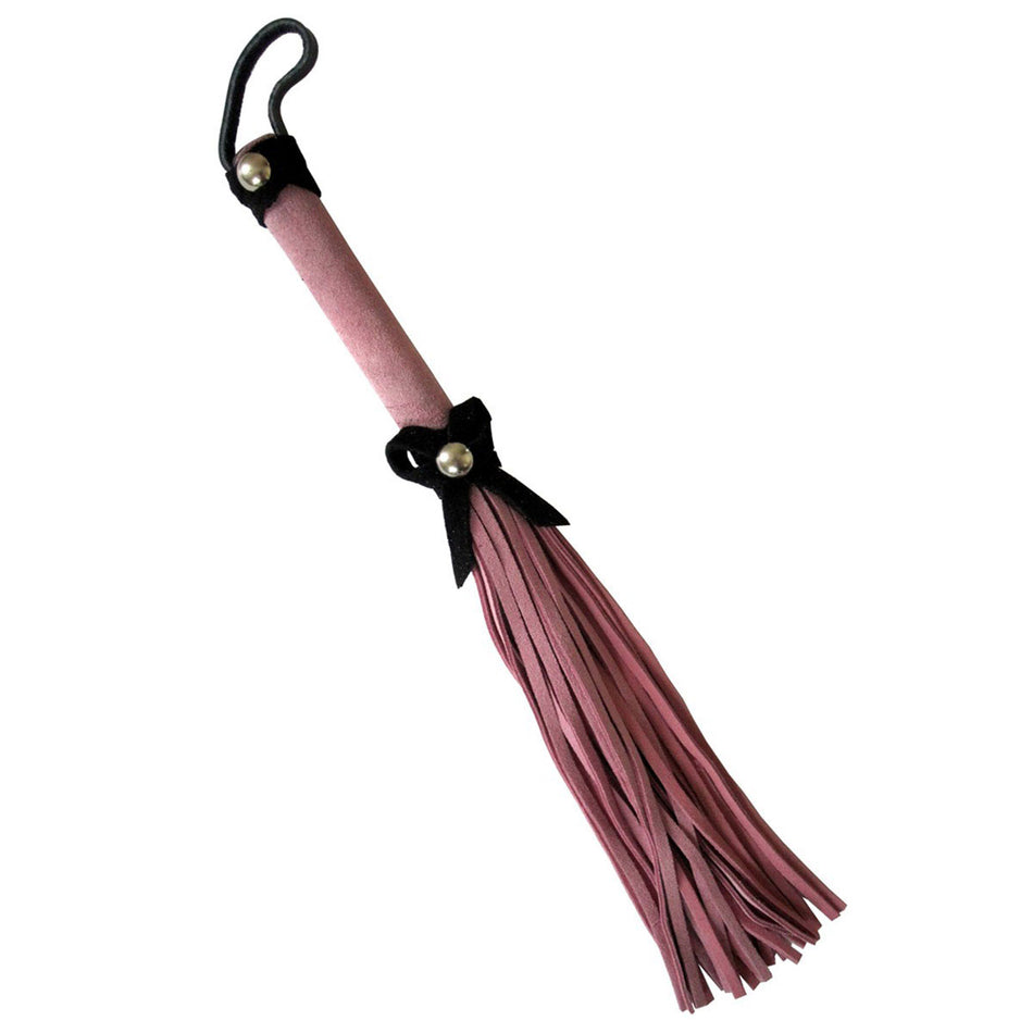 Love Knot Mini Flogger w/ Bow - Pink w/Black Bow - Zateo Joy