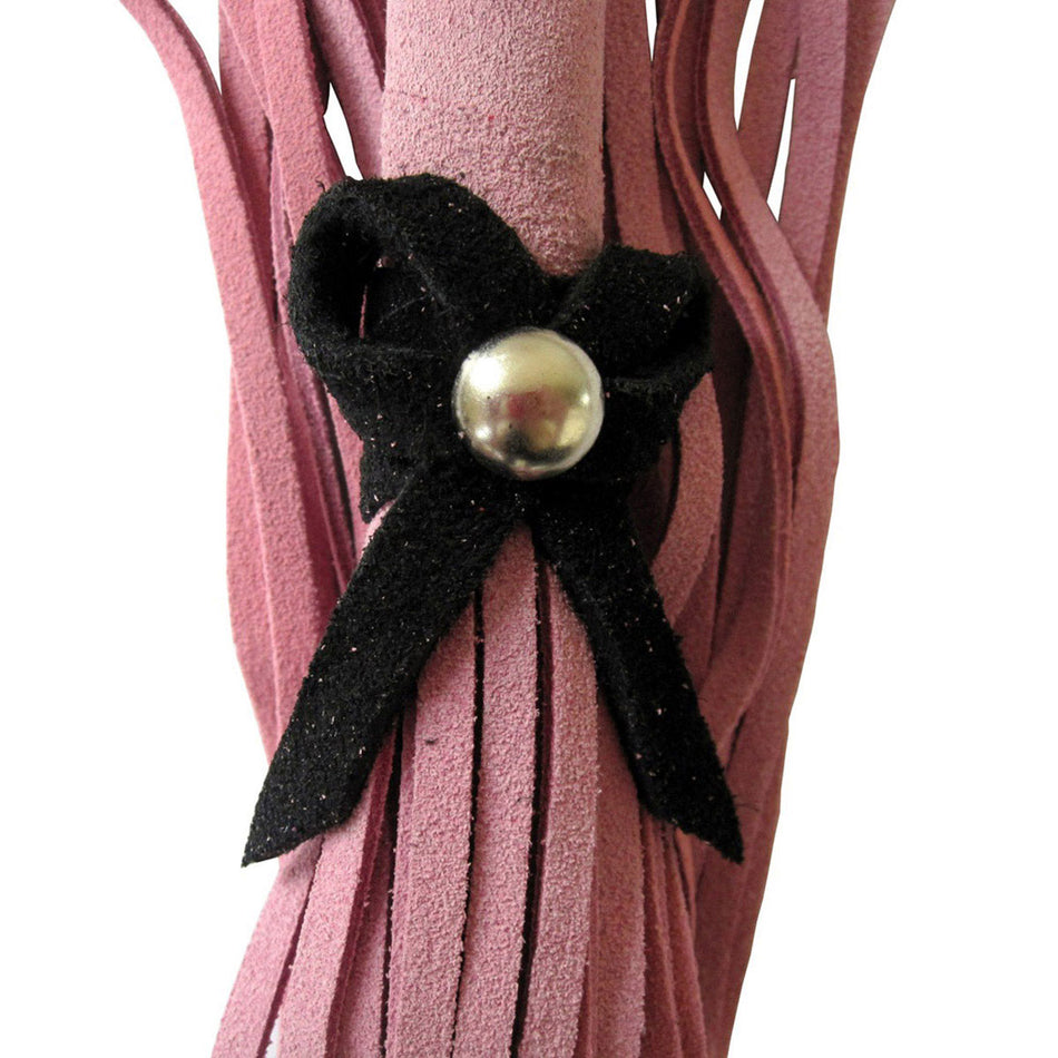 Love Knot Mini Flogger w/ Bow - Pink w/Black Bow - Zateo Joy