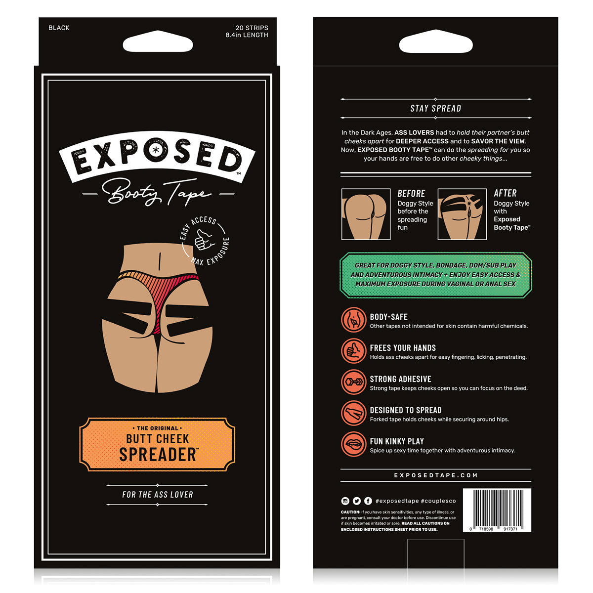 Exposed Booty Tape (20 Pieces Per Box) - Zateo Joy