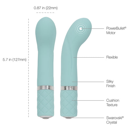 Pillow Talk Racy Mini Massager Teal - Zateo Joy