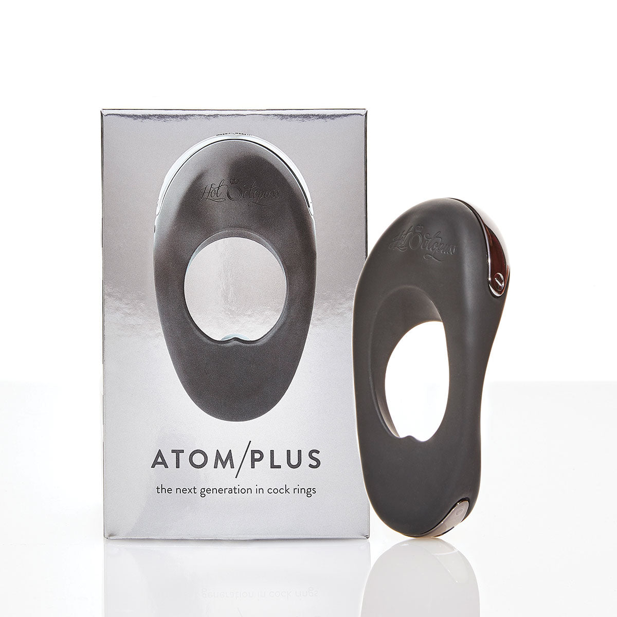 Hot Octopuss Atom Plus Rechargeable Vibrating Cock Ring Black - Zateo Joy