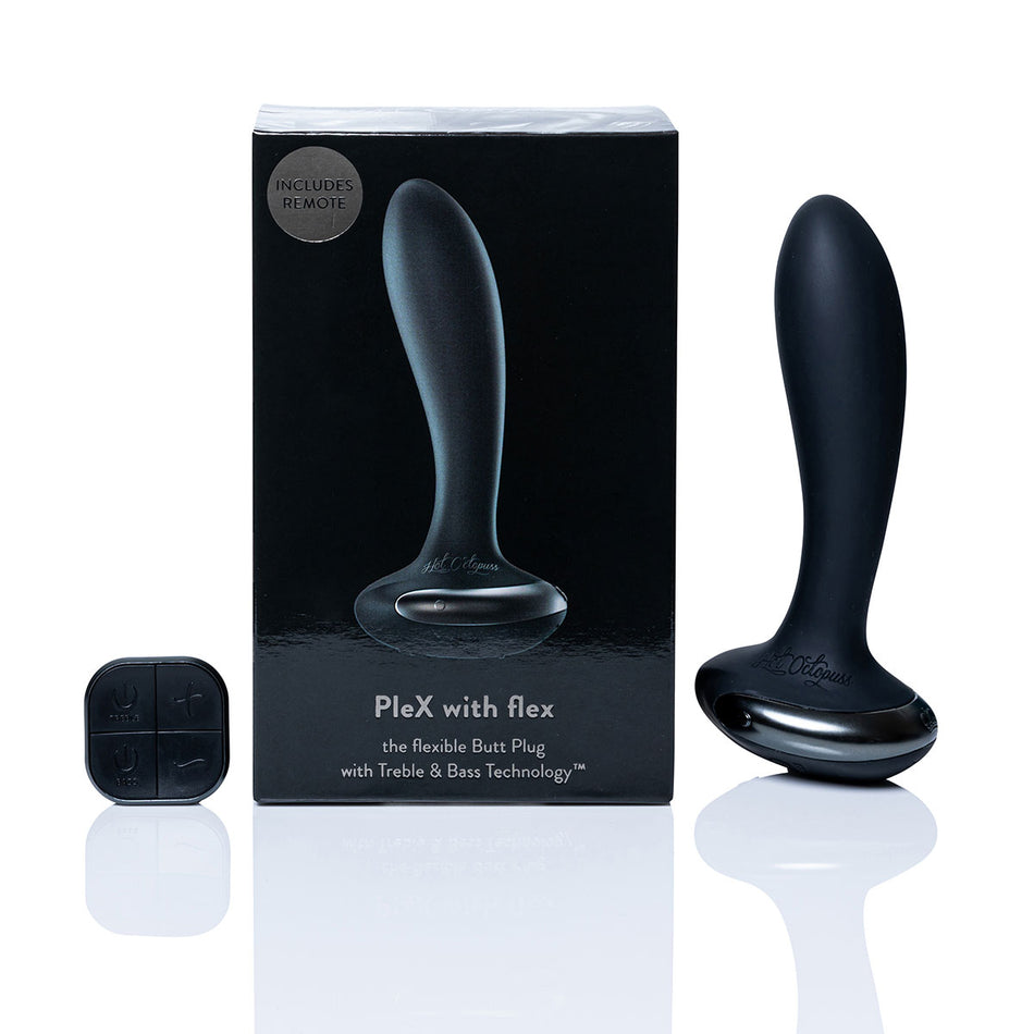 Hot Octopuss PleX with Flex Rechargeable Flexible Vibrating Anal Plug Black - Zateo Joy