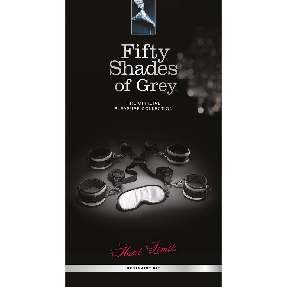 Fifty Shades of Grey Hard Limits 4-Piece Restraint Kit Black/Silver - Zateo Joy