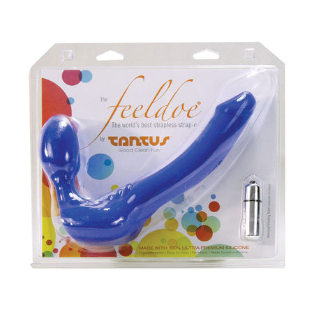 Tantus Strapless Slim Vibrating Strap-On Dildo Azure - Zateo Joy