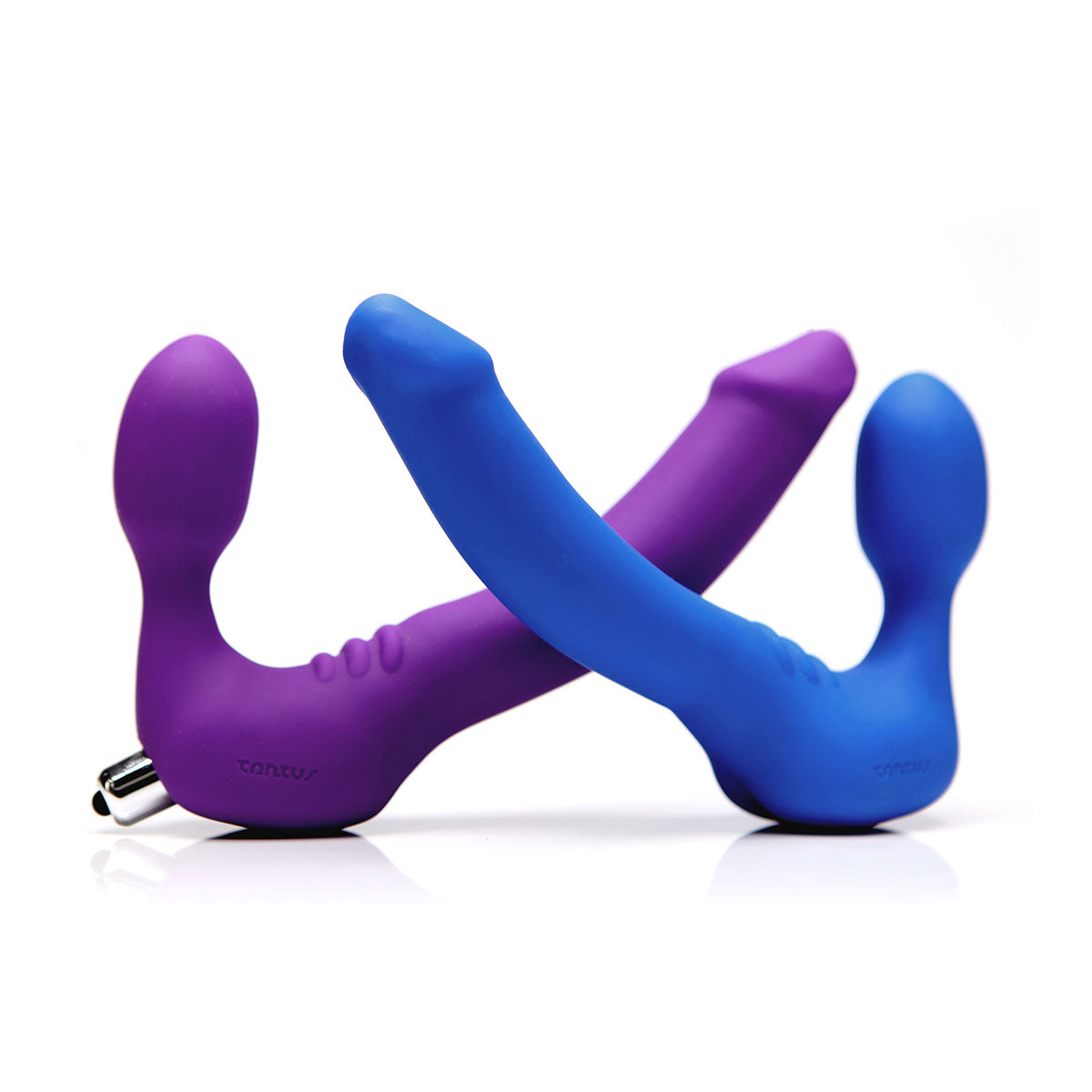 Tantus Strapless Slim Vibrating Strap-On Dildo Azure - Zateo Joy